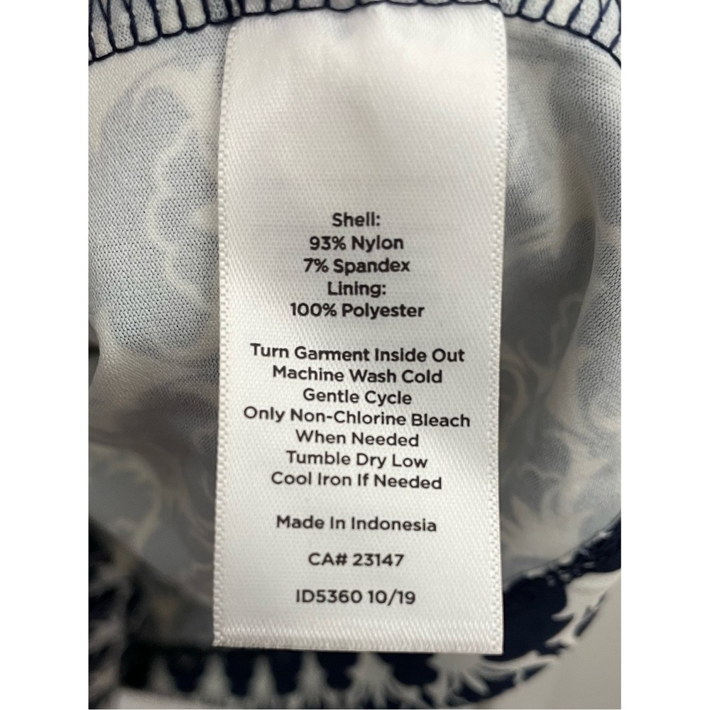 Talbots 2XP Plus Petite Navy White Faux Wrap Dress Tie Waist Stretch Midi Travel - Picture 5 of 9